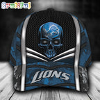 NFL Detroit Lions Special Halloween Skull Custom Baseball Cap