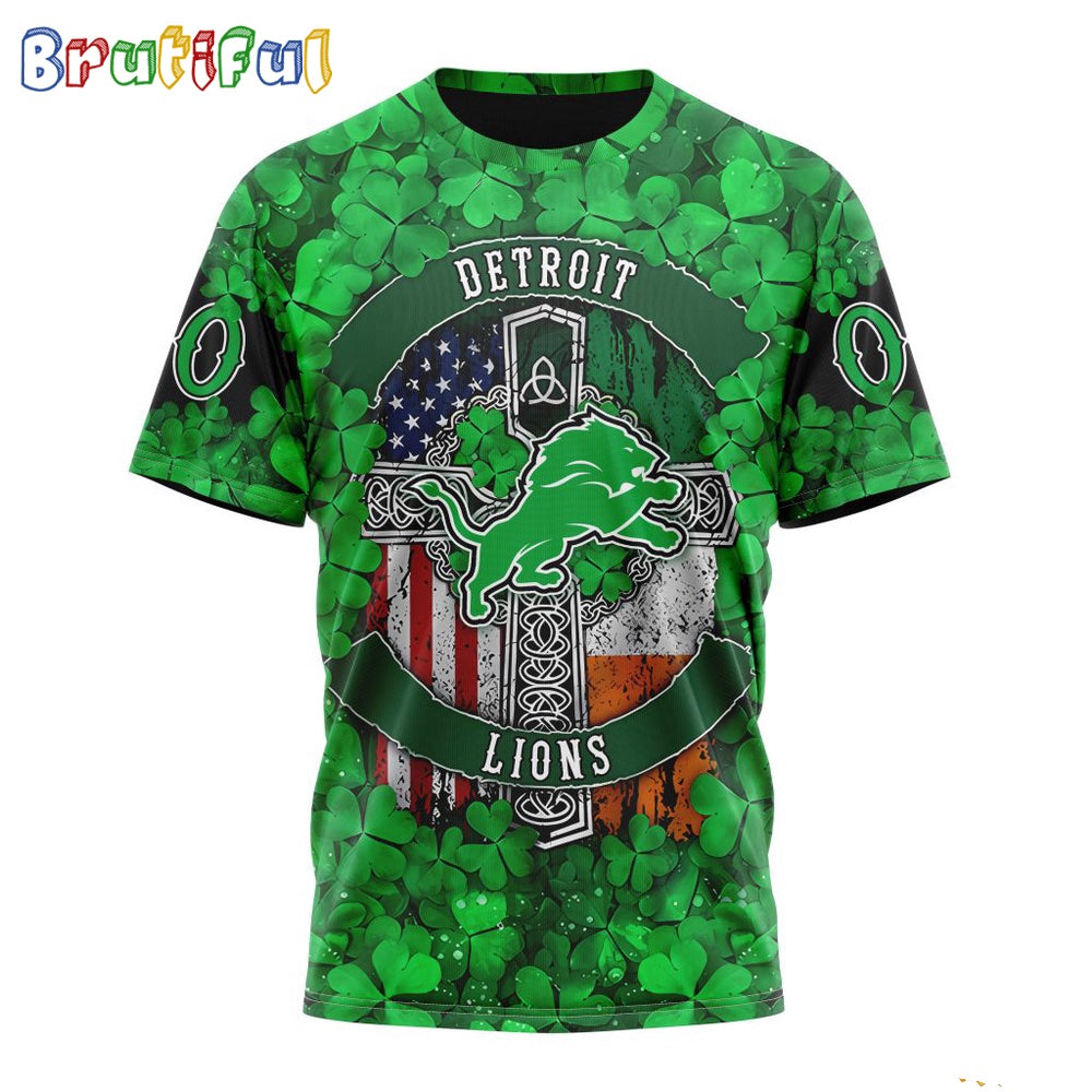 NFL Detroit Lions T-Shirt Special Design 3D T-Shirt St Patrick Day