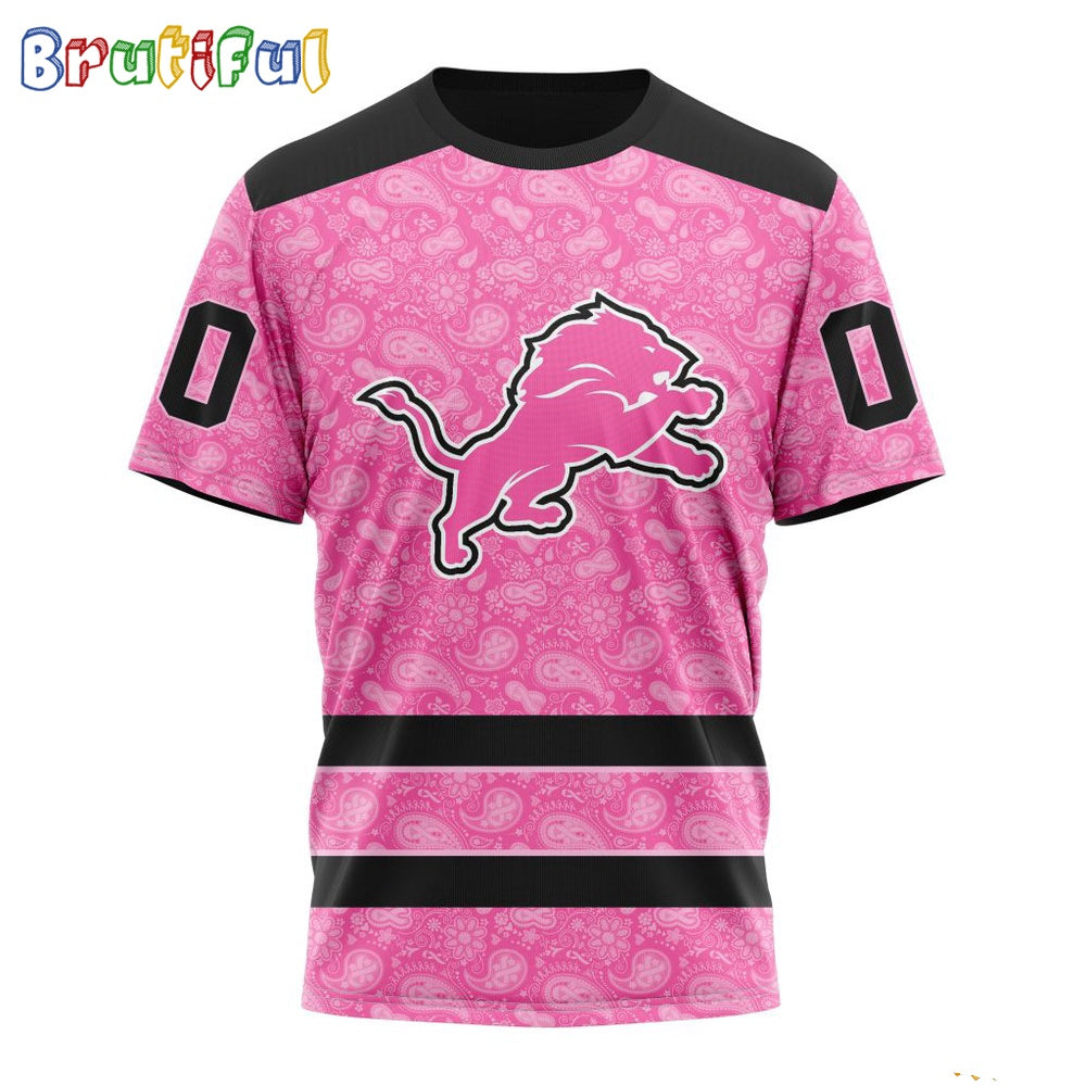 NFL Detroit Lions T-Shirt Special Pink T-Shirt Design Fight Breast Cancer