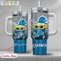 NFL Detroit Lions Tumbler Baby Yoda Customzed Handle Cup