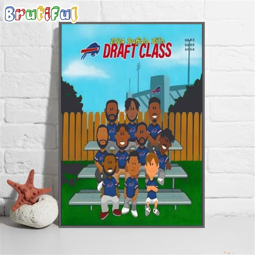 NFL Draft Class 2024 Buffalo Bills Wall Art Poster Canvas