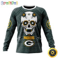 NFL Green Bay Packers Crewneck Sweatshirt Specialized Kits For Dia De Muertos Show Your Team Spirit