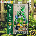 NFL Green Bay Packers Garden Flag St Patricks Day Gnome Shamrock Welcome Garden Flag