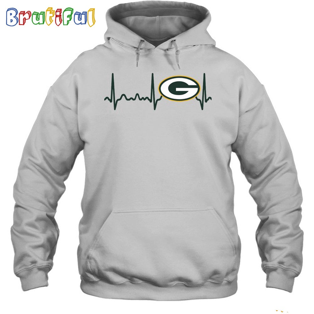 NFL Green Bay Packers Heartbeat Hoodie Unisex Football T-Shirt Hoodie