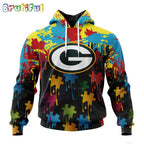 NFL Green Bay Packers Hoodie Special Autism Awareness Design Football Hoodie