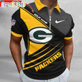 NFL Green Bay Packers Polo Shirt, Football Sport Zip Polo Shirt