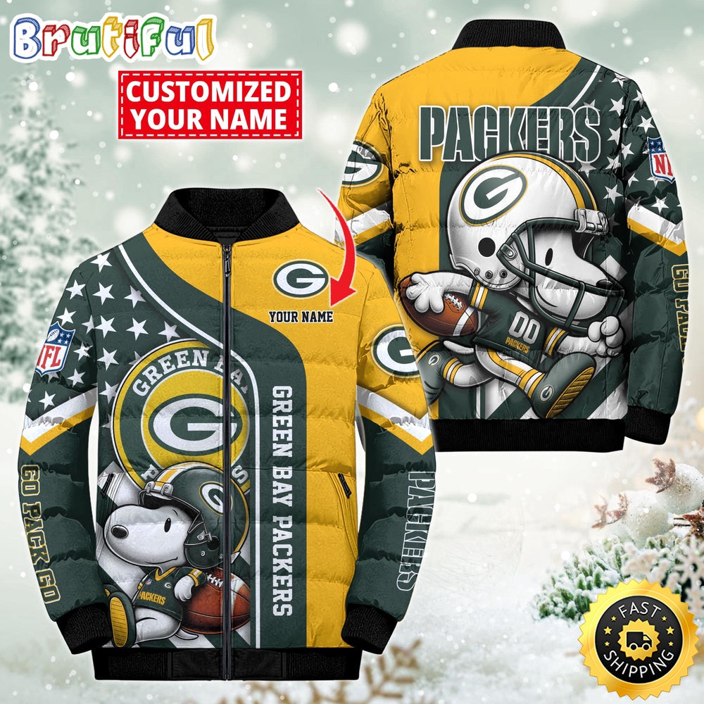 NFL Green Bay Packers Puffer Jacket Snooby Customized Jacket