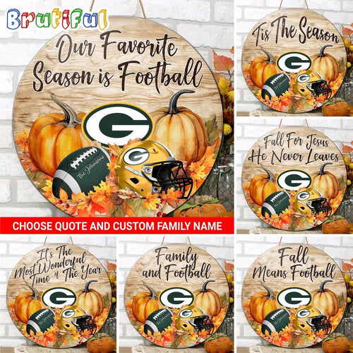 NFL Green Bay Packers Pumpkin Custom Wooden Sign, Sport Football Home Decorations