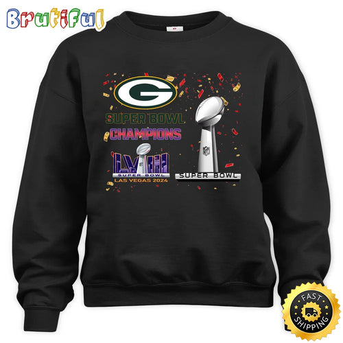 NFL Green Bay Packers Sweatshirt Super Bowl LVIII 2024 Las Vegas Champions Unisex Sweatshirt