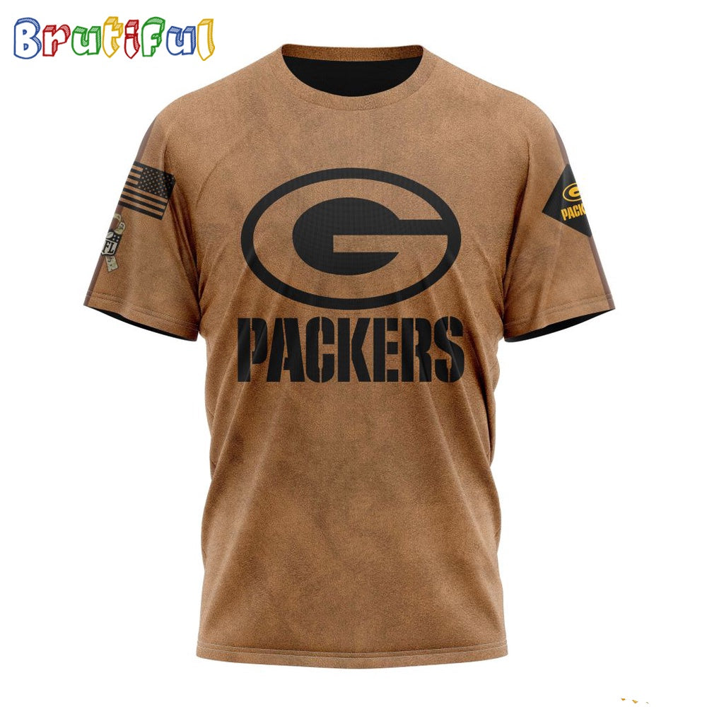 NFL Green Bay Packers T-Shirt Special Salute To Service For Veterans Day Full Printed T-Shirt