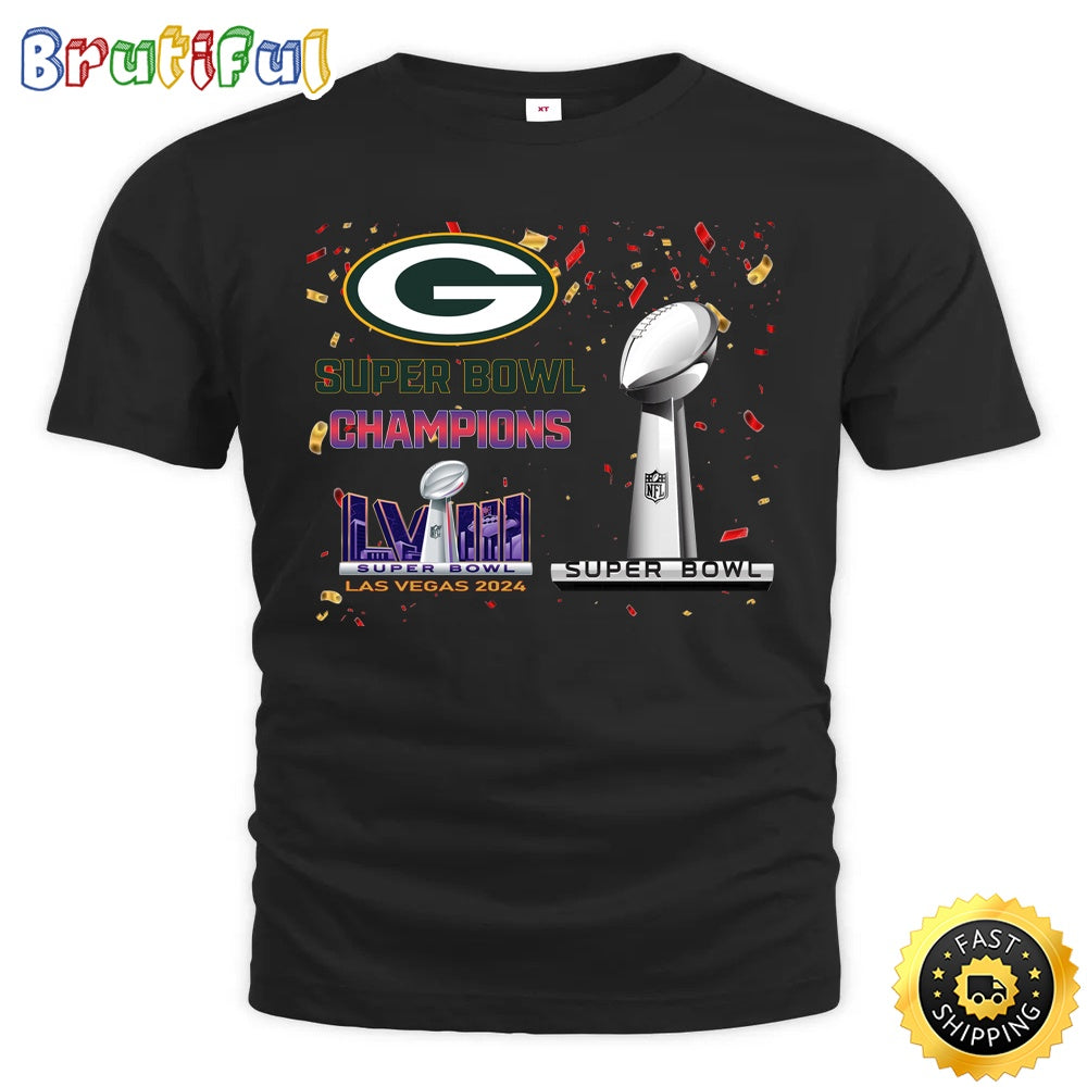 NFL Green Bay Packers T Shirt Super Bowl LVIII 2024 Las Vegas Champions Unisex Tshirt