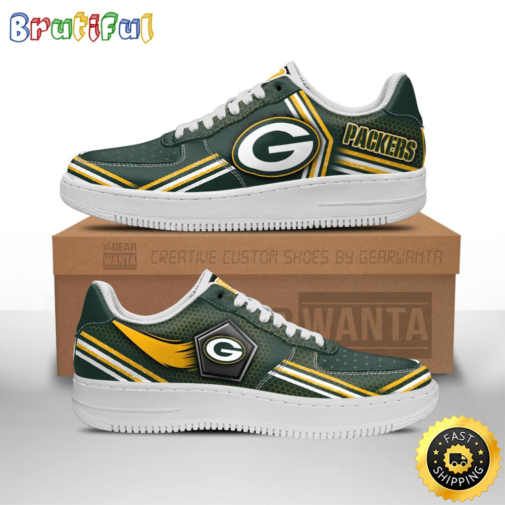 NFL Green Packers Air Force 1 Shoes Air Sneakers For Fans