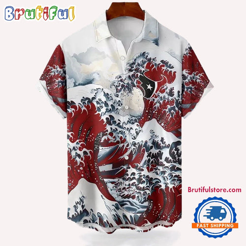 NFL Houston Texans Football Special Great Wave Hawaiian Shirt