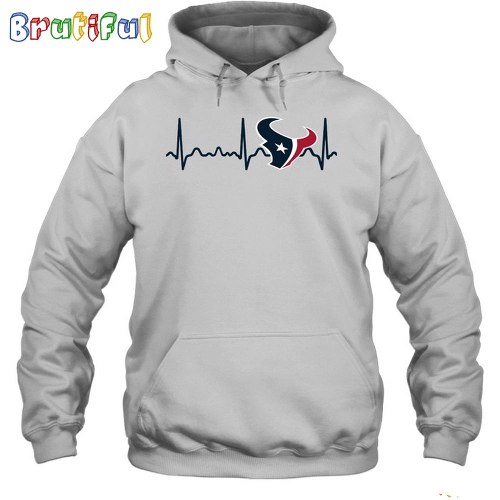 NFL Houston Texans Heartbeat Hoodie Unisex Football T-Shirt Hoodie