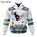 NFL Houston Texans Hoodie Special Autism Awareness Design 3D Hoodie