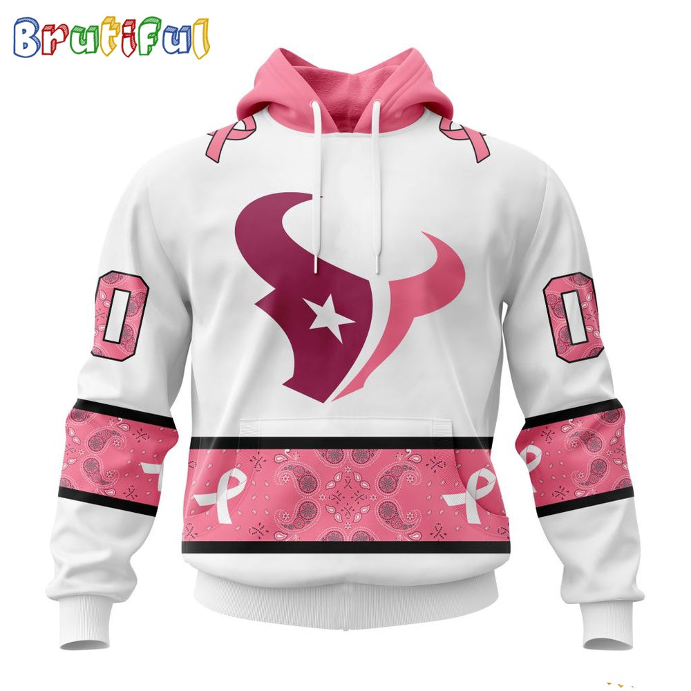 NFL Houston Texans Hoodie Special Pink Design Fight Breast Cancer