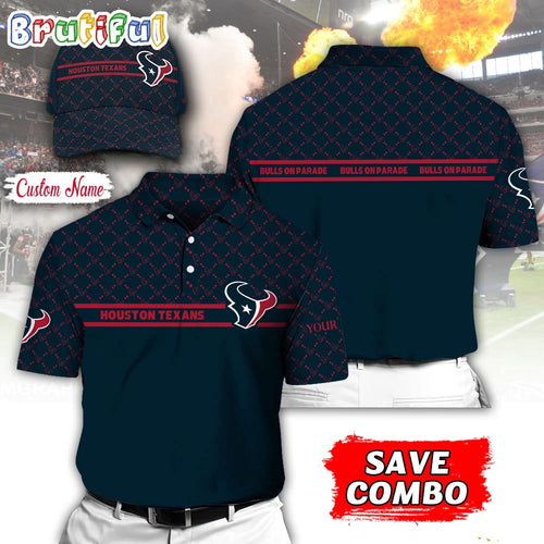NFL Houston Texans Polo Shirt, Custom Football Polo Shirt And Cap