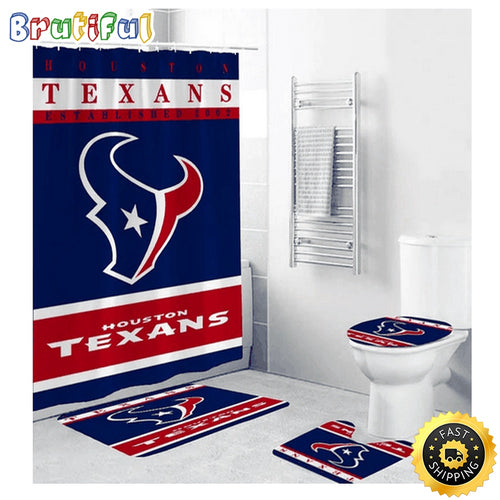 NFL Houston Texans Shower Curtain Football Team Shower Curtain Sets