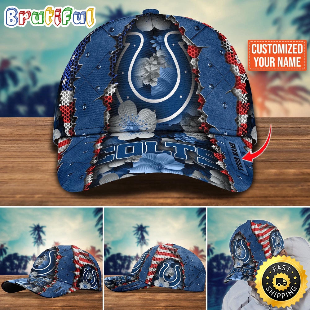 NFL Indianapolis Colts Baseball Cap Custom Name Football Cap For Fans