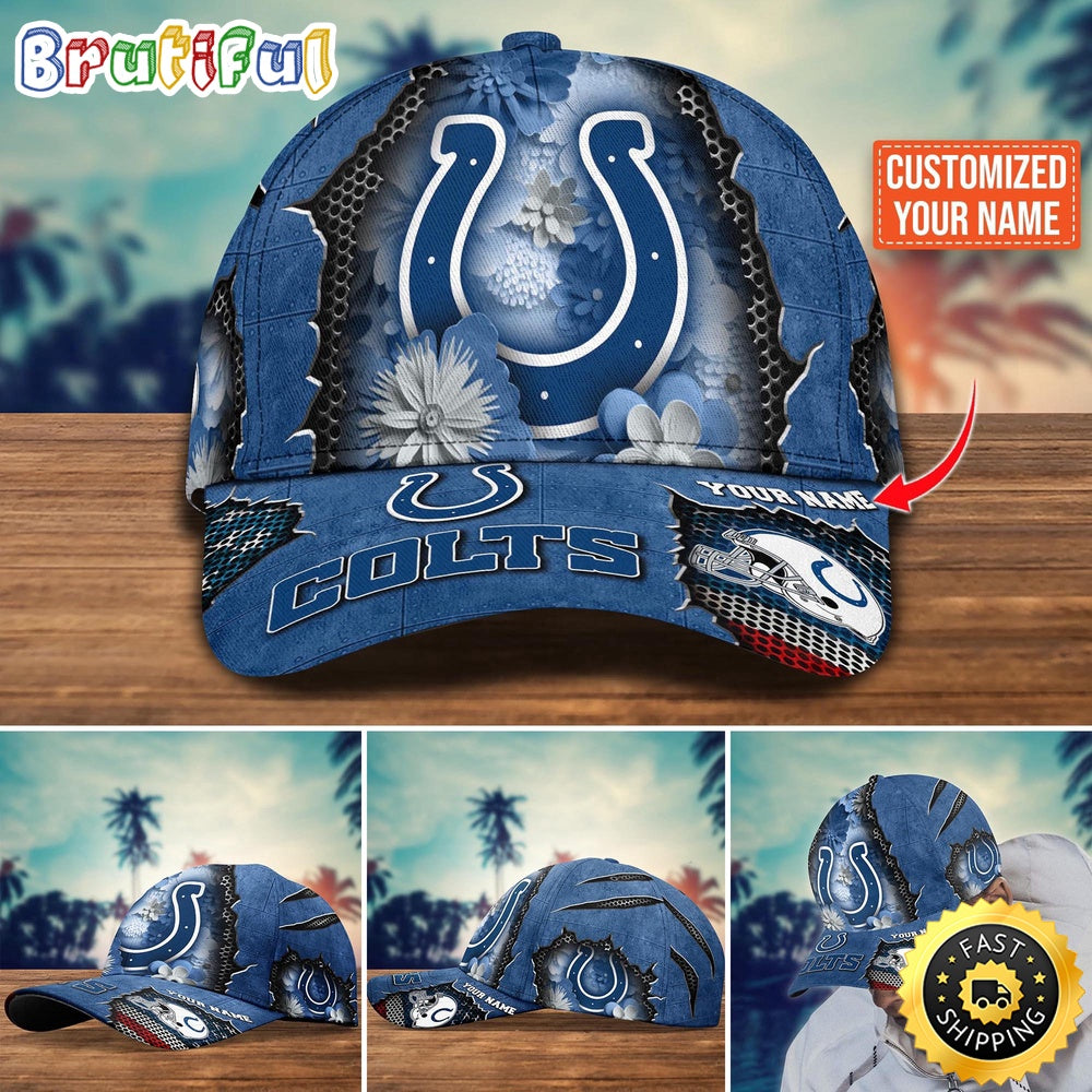 NFL Indianapolis Colts Baseball Cap Flag Flower Trending Custom Cap