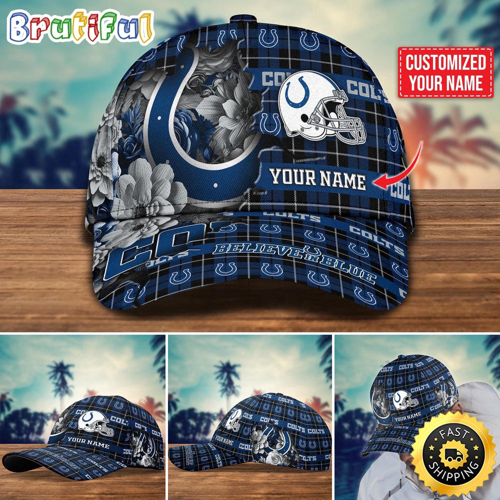 NFL Indianapolis Colts Baseball Cap Flower Trending Custom Cap