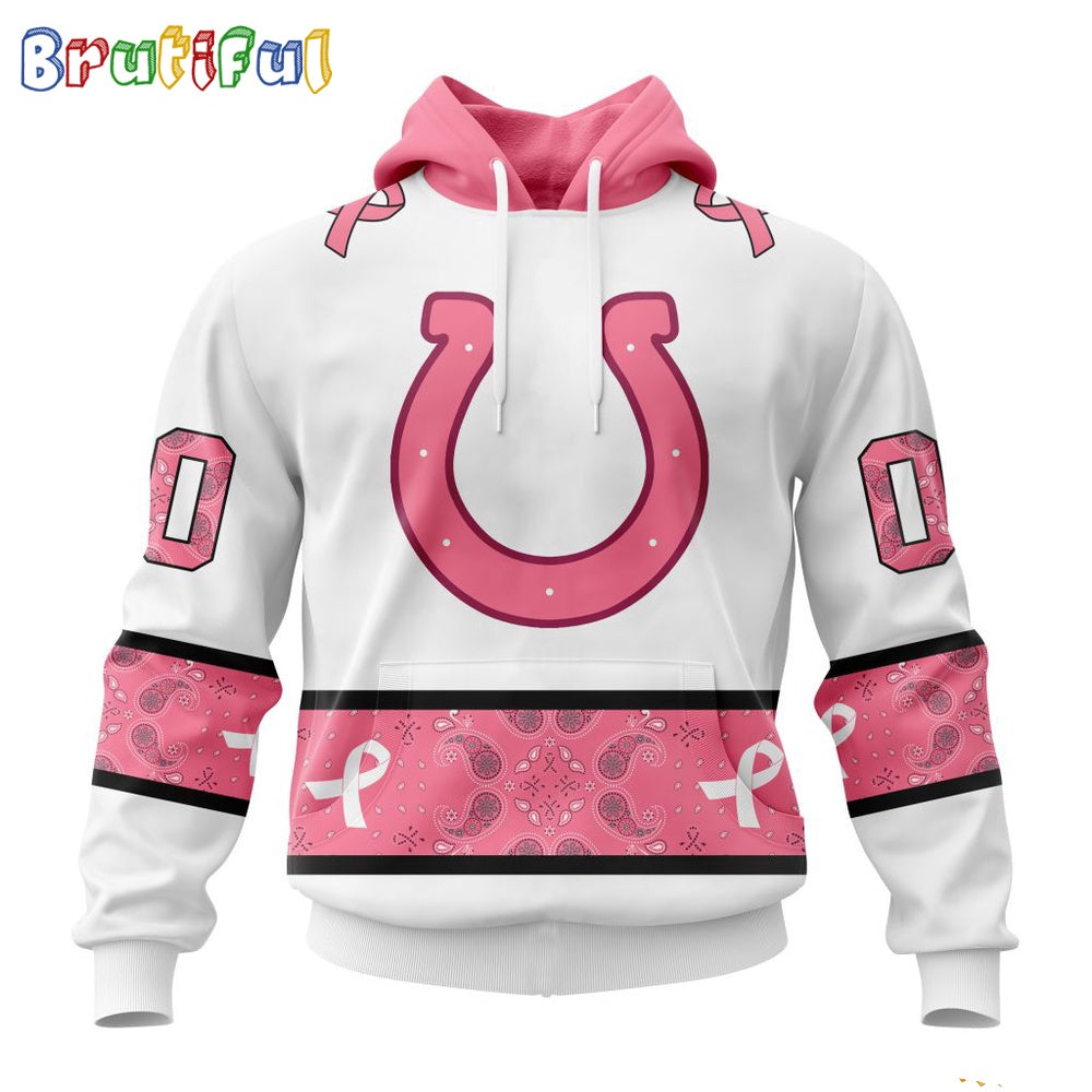 NFL Indianapolis Colts Hoodie Special Pink Design Fight Breast Cancer