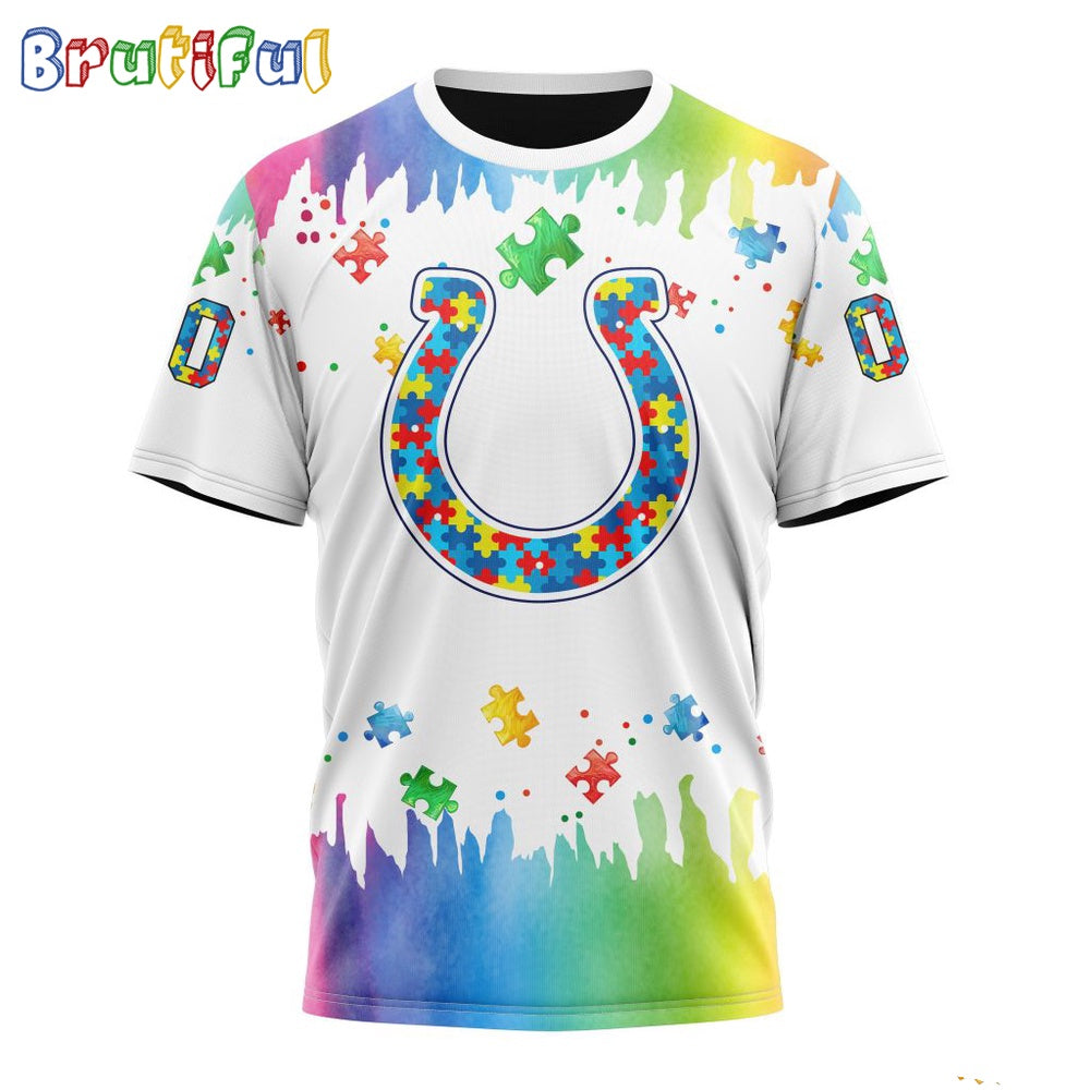 NFL Indianapolis Colts T-Shirt Special Autism Awareness Design All Over Print T-Shirt