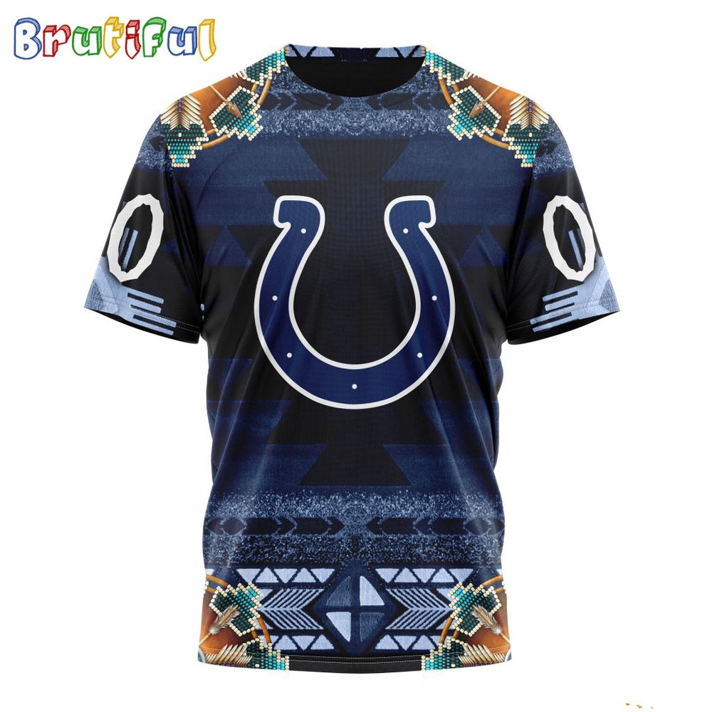 NFL Indianapolis Colts T-Shirt Special Native Costume Design T-Shirt