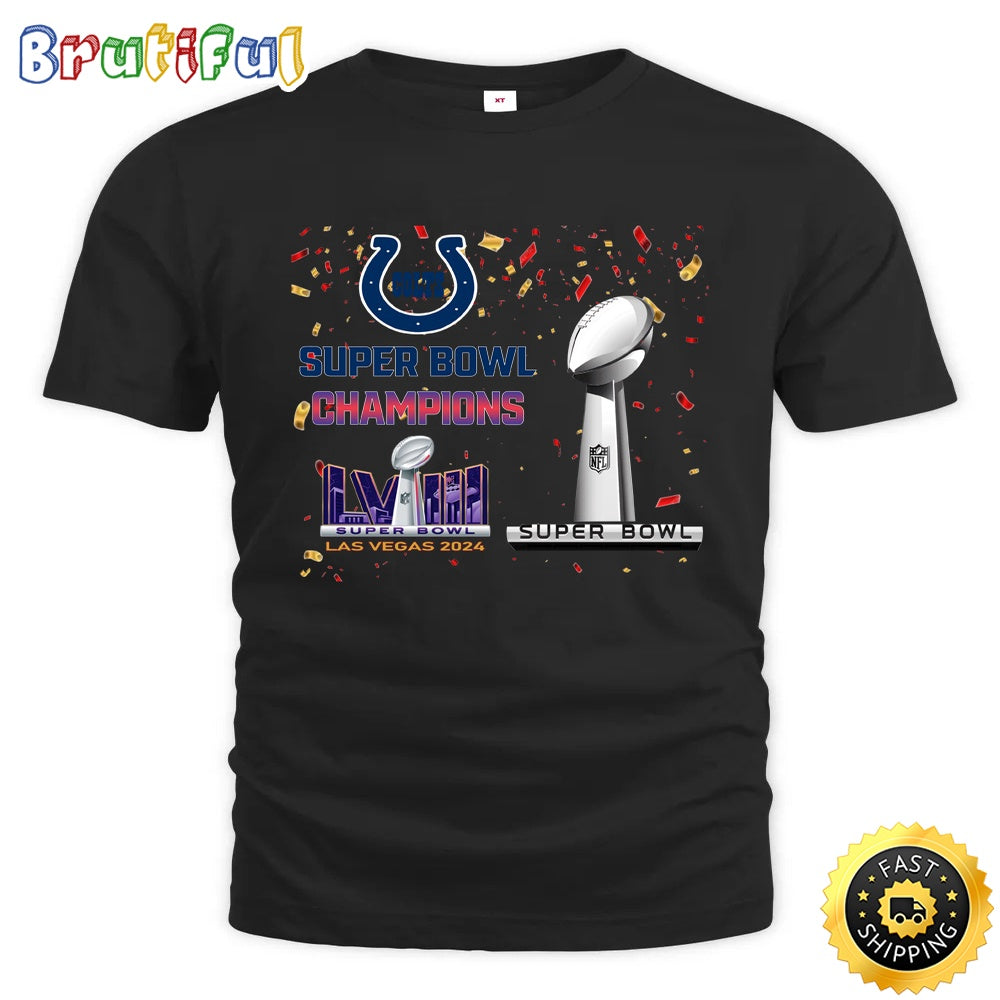 NFL Indianapolis Colts T Shirt Super Bowl LVIII 2024 Las Vegas Champions Unisex Tshirt