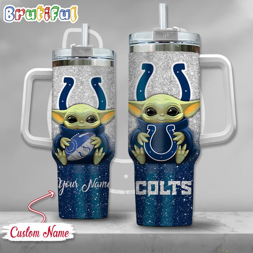 NFL Indianapolis Colts Tumbler Baby Yoda Customzed Handle Cup