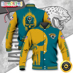 NFL Jacksonville Jaguars Baseball Jacket Skull Print Jacket