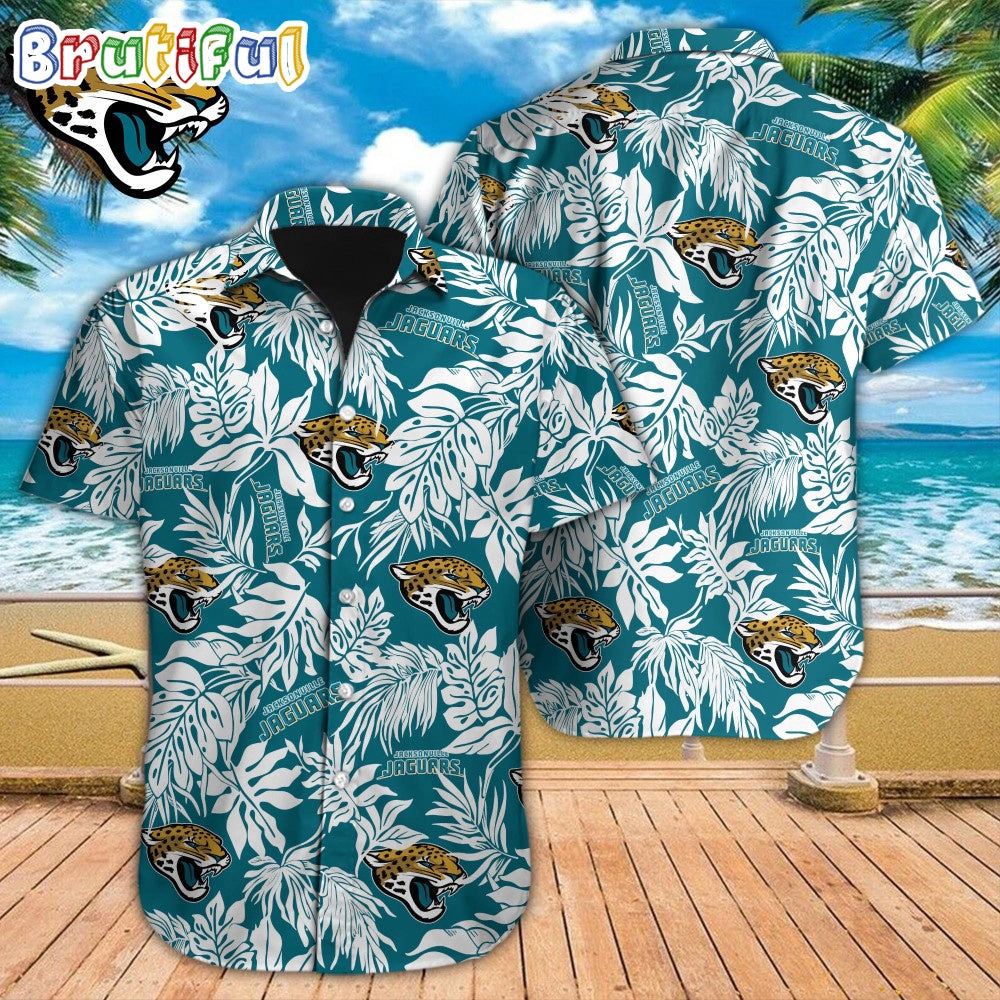 NFL Jacksonville Jaguars Hawaiian Shirt Tropical Leafs Design Aloha Shirts