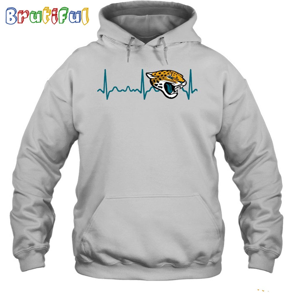 NFL Jacksonville Jaguars Heartbeat Hoodie Unisex Football T-Shirt Hoodie