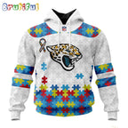 NFL Jacksonville Jaguars Hoodie Special Autism Awareness Design 3D Hoodie