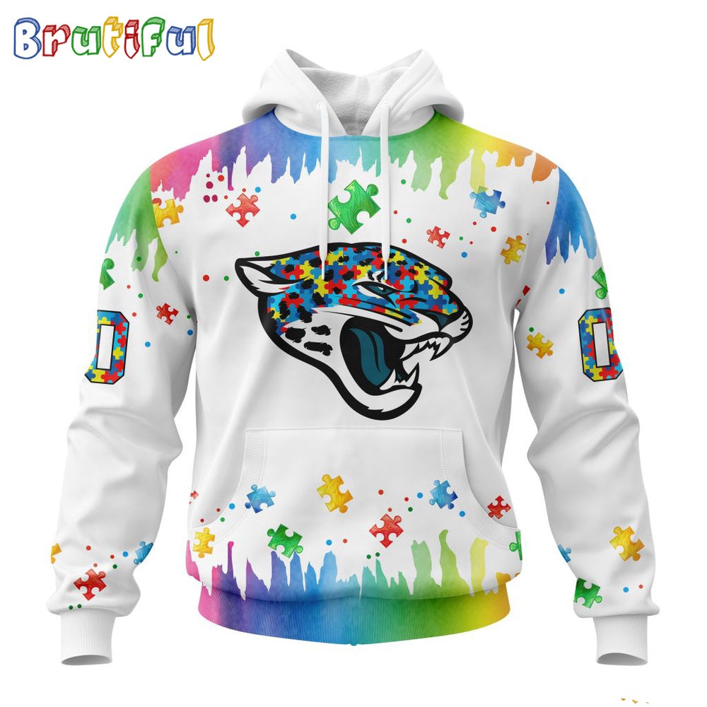 NFL Jacksonville Jaguars Hoodie Special Autism Awareness Design All Over Print Hoodie