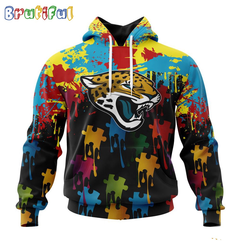 NFL Jacksonville Jaguars Hoodie Special Autism Awareness Design Football Hoodie