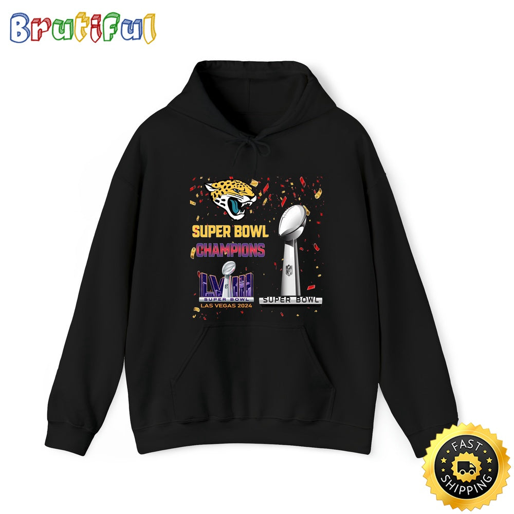 NFL Jacksonville Jaguars Hoodie Super Bowl LVIII 2024 Las Vegas Champions Unisex Hoodies