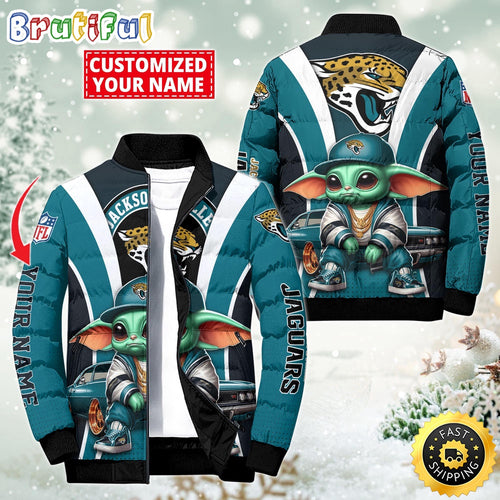 NFL Jacksonville Jaguars Puffer Jacket Baby Yoda Custom Jacket