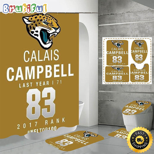 NFL Jacksonville Jaguars Shower Curtain Chic Shower Drapes