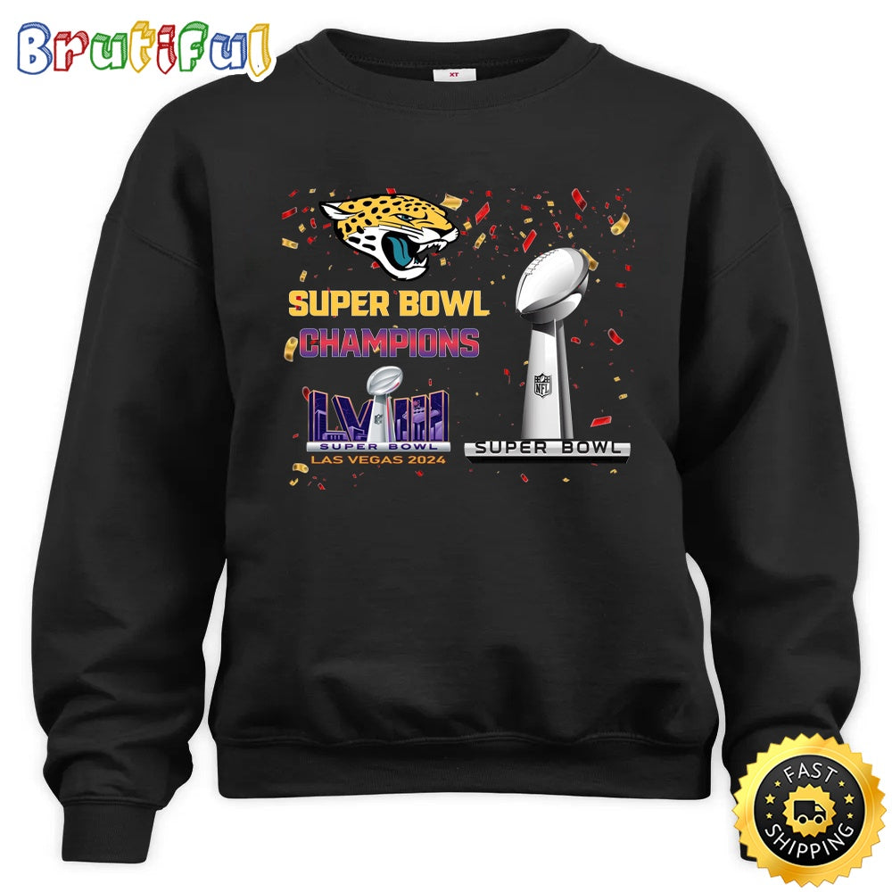 NFL Jacksonville Jaguars Sweatshirt Super Bowl LVIII 2024 Las Vegas Champions Unisex Sweatshirt