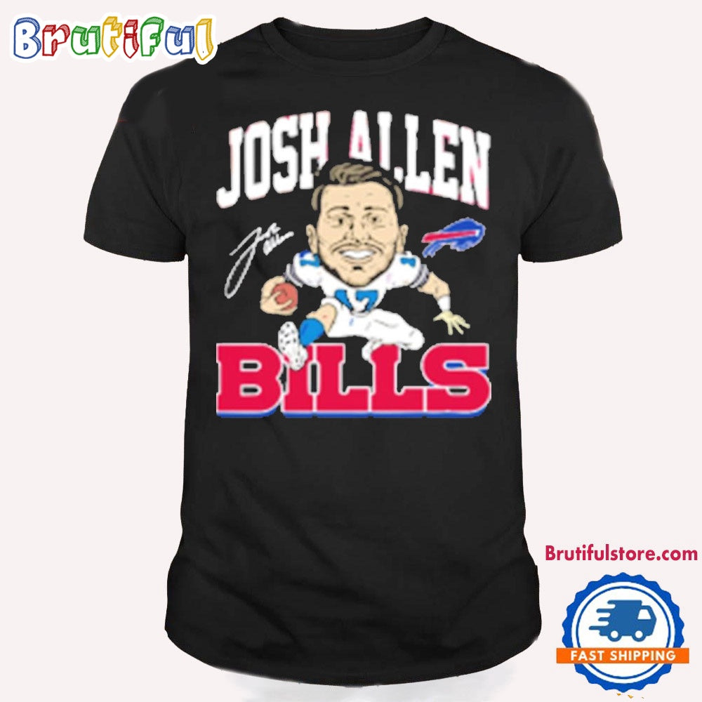 NFL Josh Allen 17 Buffalo Bills Signature Rugby T Shirt