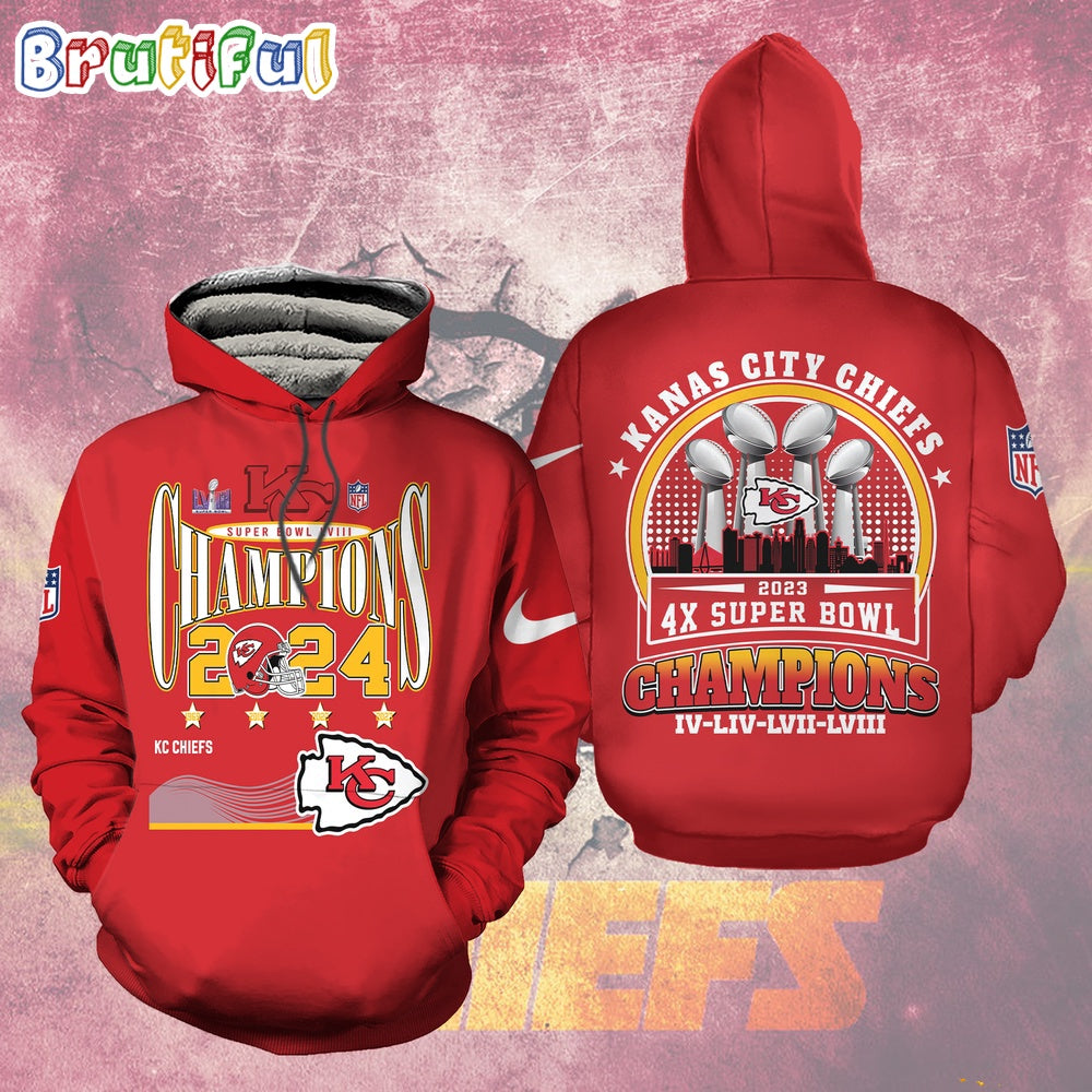 NFL Kansas Chiefs City Super Bowl Lviii Champion 3D Hoodie