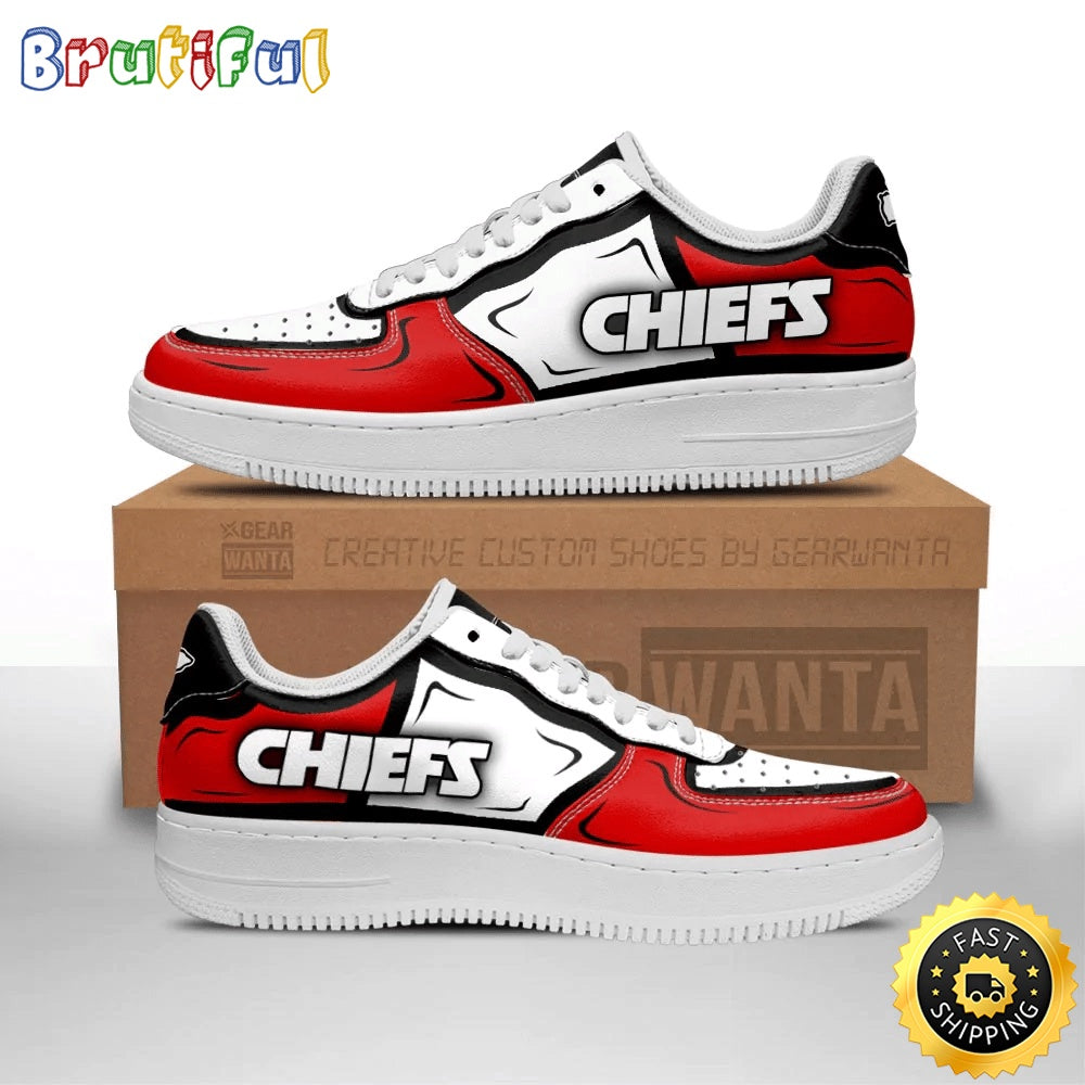 NFL Kansas City Chiefs Air Force 1 Shoes Football Sports Sneaker Shoes