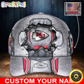 NFL Kansas City Chiefs Baseball Cap Silver Metalic Pattern Cap