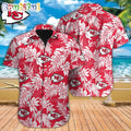 NFL Kansas City Chiefs Hawaiian Shirt Tropical Leafs Design Aloha Shirts