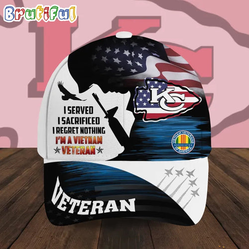 NFL Kansas City Chiefs Special American Flag Vietnam Veteran Baseball Cap