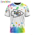 NFL Kansas City Chiefs T-Shirt Special Autism Awareness Design All Over Print T-Shirt