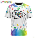 NFL Kansas City Chiefs T-Shirt Special Autism Awareness Design All Over Print T-Shirt