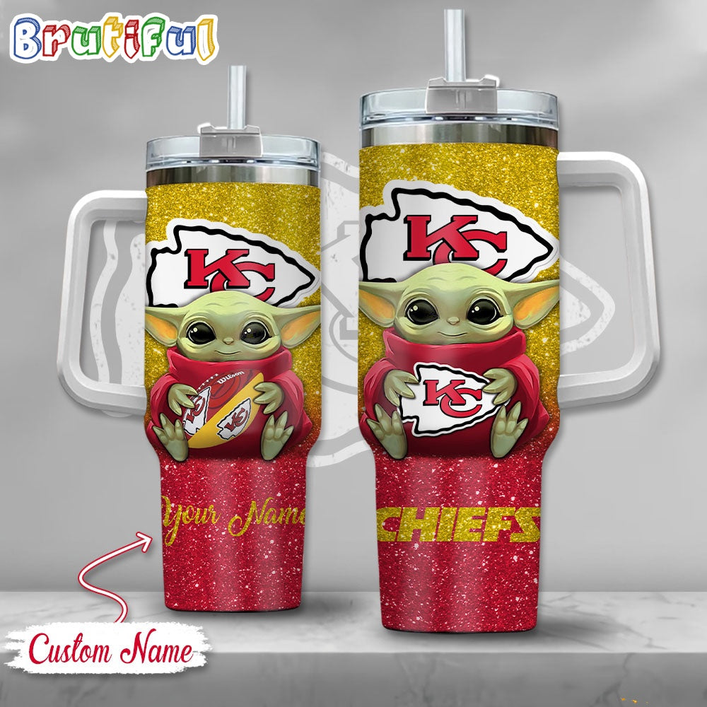 NFL Kansas City Chiefs Tumbler Baby Yoda Customzed Handle Cup