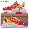 NFL Kansas City Chiefs Women’s Rainbow Atmospheric Cushion Running Shoes, Football Women’s Shoes